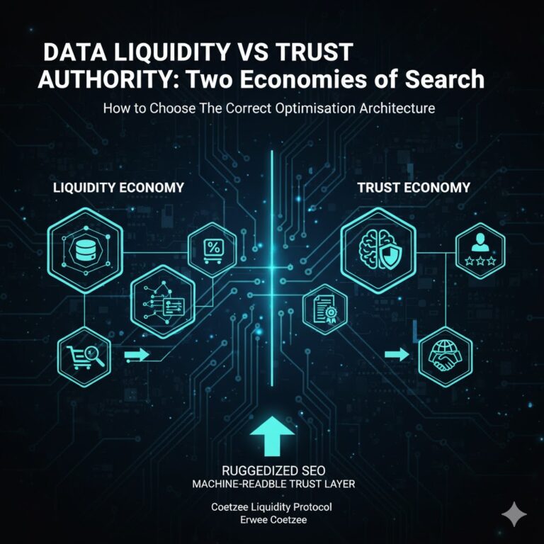 Data Liquidity vs Trust Authority: Two Economies of Search