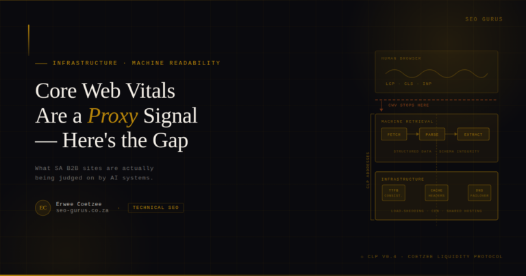 Core Web Vitals Are a Proxy Signal — Here’s What             South African B2B Sites Are Actually Being Judged On